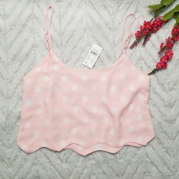 New Pacsun LA Hearts Pink and White Polka Dot Cami - Picture 5 of 6